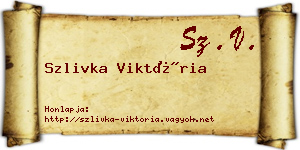 Szlivka Viktória névjegykártya